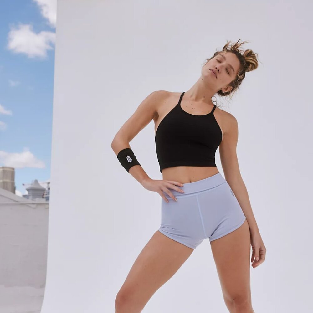Free People Black Racerback Crop Tank
